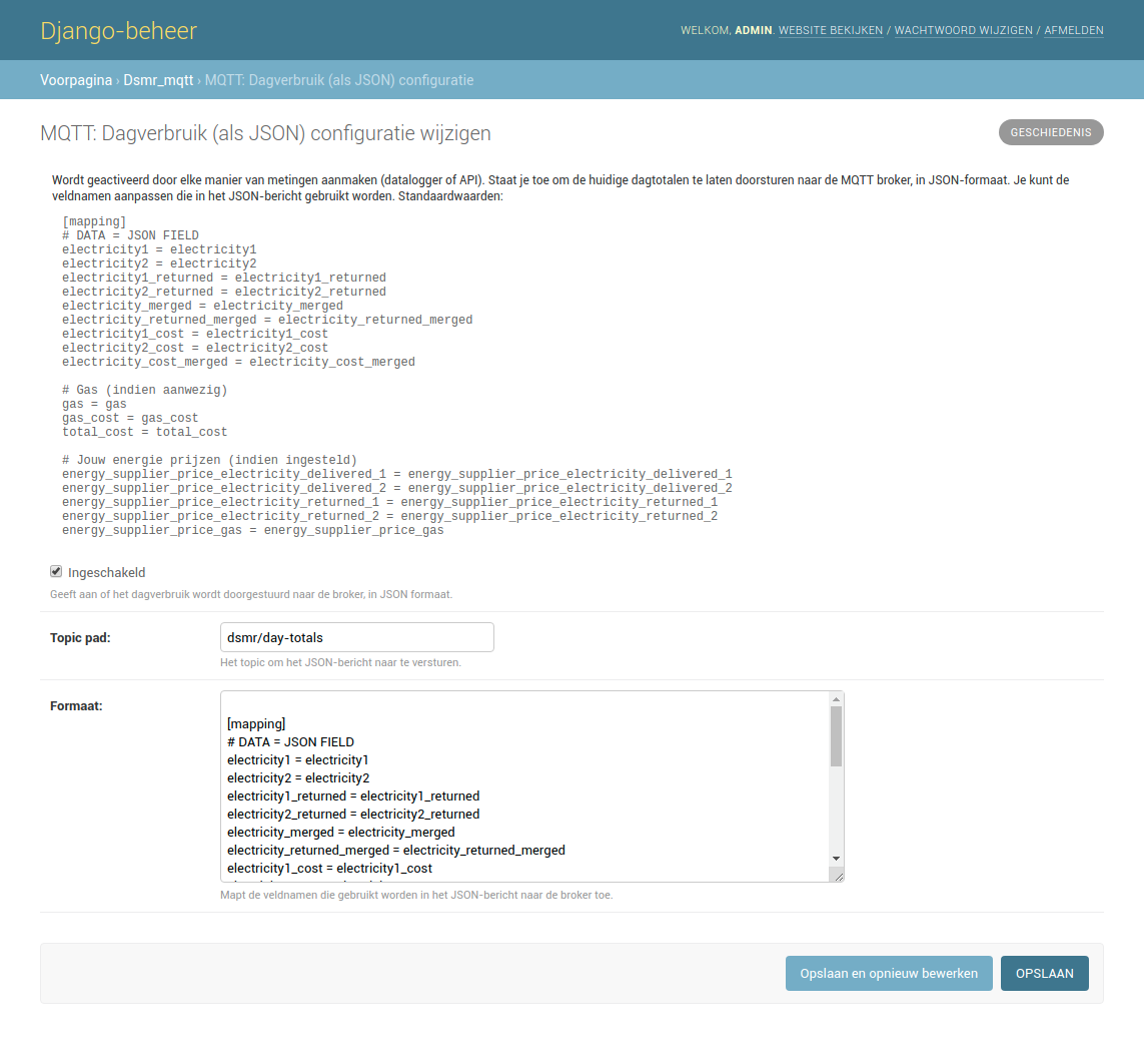 MQTT JSON day Totals