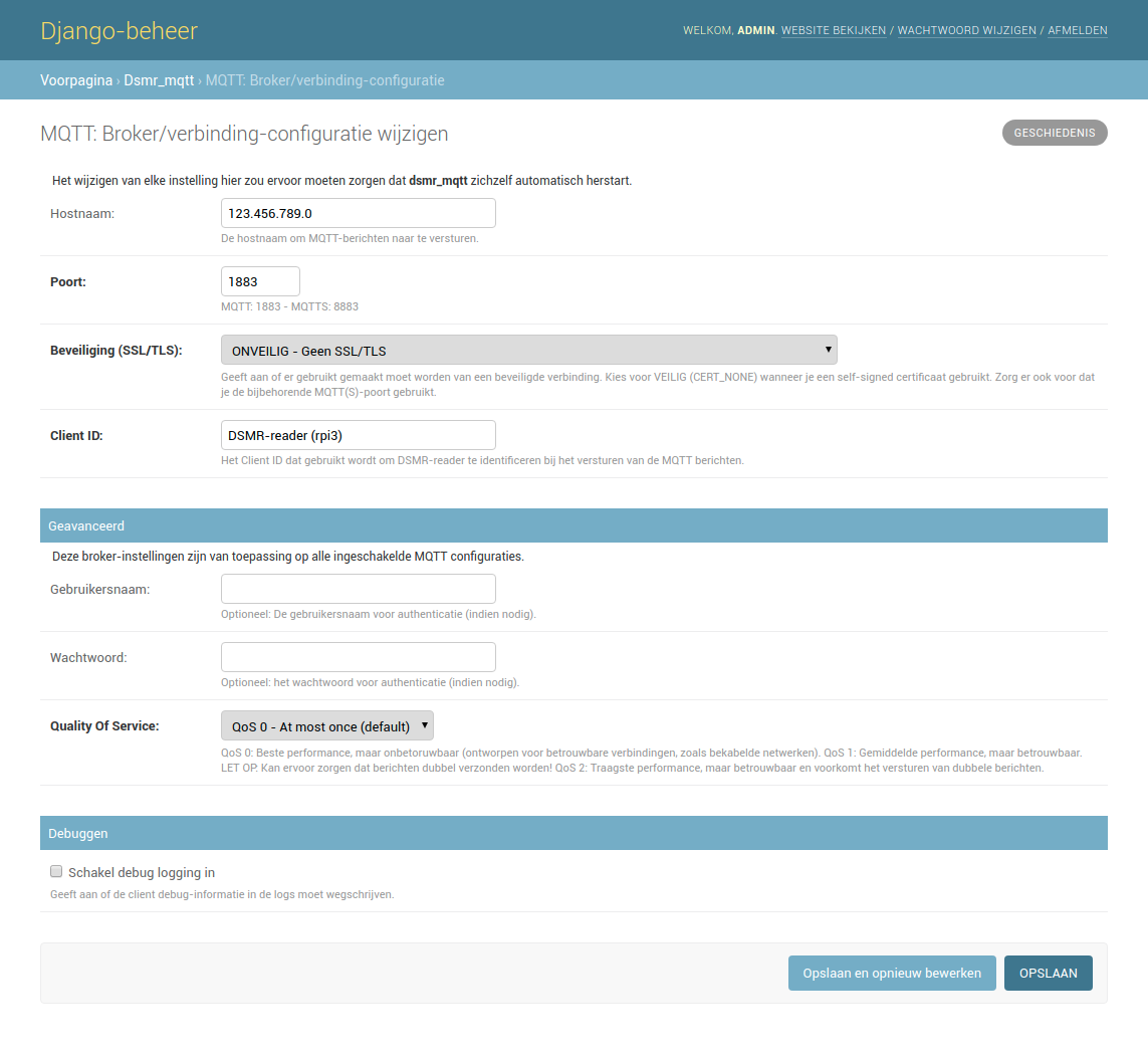 Broker settings