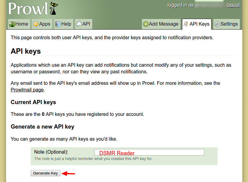 Prowl My Account overview